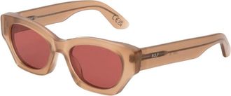 Retro Superfuture Bruine Vierkante Zonnebril - Dames - Zonnebrillen - Roze - 52 MM - Accessoires