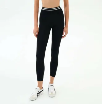 SPLITS59 Bailey High Waisted Active Rib Legging In Black/white