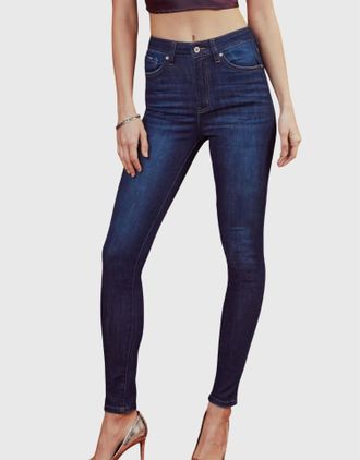 Kancan Hallie Ultra High Rise Super Skinny Jean In Dark Wash