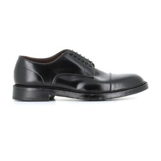 Green George Zwarte leren Derby schoenen met Dainite zool - Heren - Nette schoenen - Zwart - 41 EU - Schoenen
