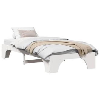 Berkfield Home White Bed Frame White Wood 90 x 200 cm Durable White Bed Frame