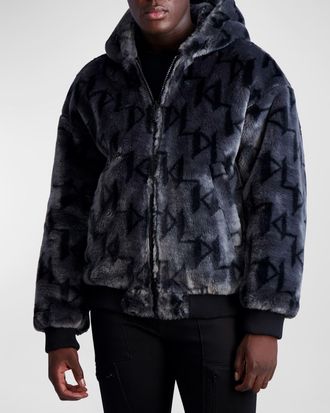 Karl Lagerfeld Men & apos;s Reversible Bomber Jacket w/ Faux Fur