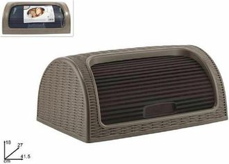 Trade Shop Trade Shop - Portapane Pane Crock Serrandina Grande Rotolo Contenitore Effetto Rattan Marrone