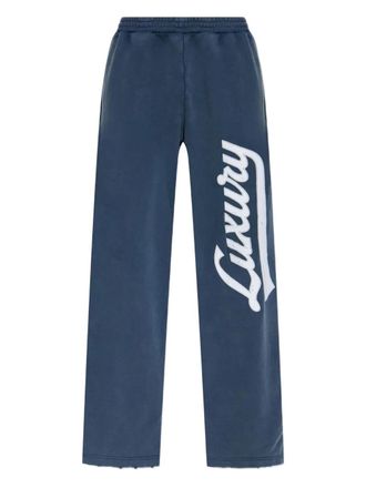 Balenciaga Luxury-detail track pants - men - Cotton - M - Blue