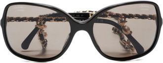 Chanel 2020s chain-detail sunglasses - Black