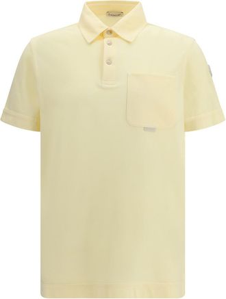 Moncler Light Yellow Shirt Collar Polo