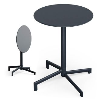 Blumfeldt Blumfeldt Mesa Bistro Urbanedge Mesa Alta 60 Cm Plegable Con Recubrimiento En Polvo Resistente A La Intemperie