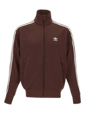 adidas three-stripe high-neck track jacket - Brown