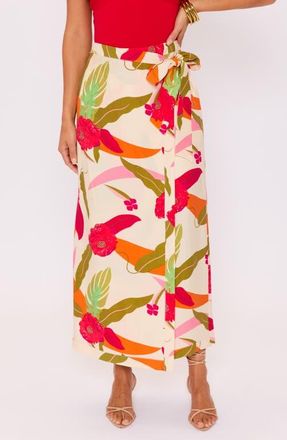 VICI Collection Riviera Printed Faux Wrap Skirt in Cream Red at Nordstrom, Size X-Small