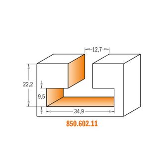 CMT 850.603.11 Fresa Para Rainure En T Hw Z2 S=12,7 D=11/28x13,5x56,3 Recta