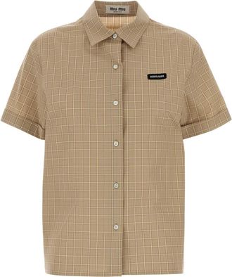 Miu Miu Embroidered Poplin Shirt
