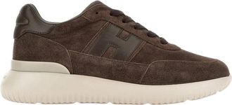 Hogan H709 Allacciato H Banda - Heren - Sneakers - Bruin - 41 EU - Leer - Schoenen