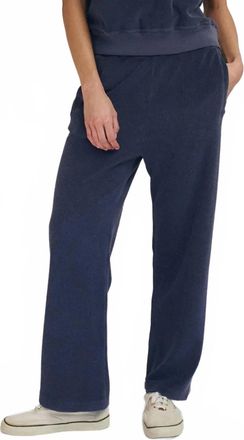 The Great. Micro Terry Victory Straight Leg Sweatpants In Vintage Blue