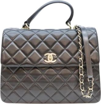 Chanel Pre-owned Leather chanel-bags - Dames - Vintage Handtas - Zwart - ONE Size - Vintage