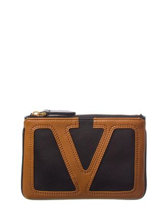 Valentino Vlogo Signature Leather Pouch