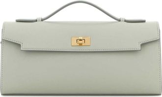 Anya Hindmarch Pastel Light Blue Leather Mortimer Handbag