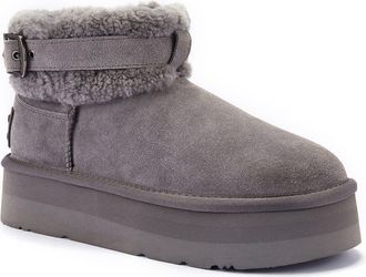 Australia Luxe Eden Genuine Shearling Platform Bootie in Gray at Nordstrom Rack, Size 10