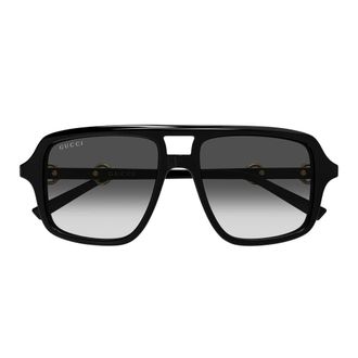 Gucci Sunglasses, unisex, Black, Size: 55 MM Pilot Sunglasses