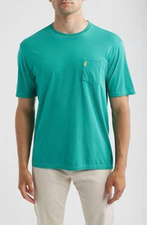 Johnnie-O Wave Rider Cotton Blend Pocket T-Shirt in Seaglass at Nordstrom, Size X-Large
