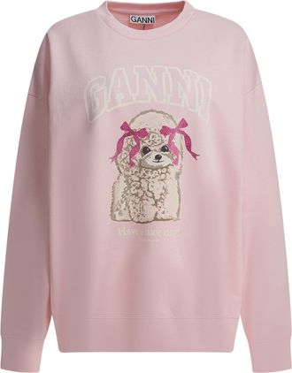 Ganni Puddle Sweatshirts Rosa-Donna