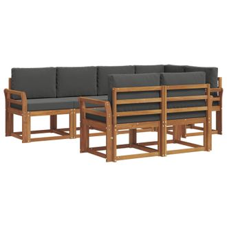 vidaXL Conjunto De Sof&aacute;s De Exterior 7 Pcs Natural Y Antracita Vidaxl