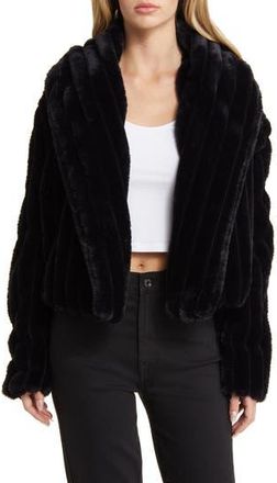 Blank NYC Chubby Faux Fur Jacket in Night Life at Nordstrom Rack, Size Large
