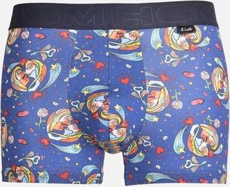 HOM Hom Mens Big Bisous Print Boxer Trunk, Blue - Size: 32/30/31