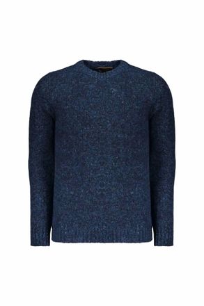 Moorer Mens Crew Neck Knit Sweater In Blue