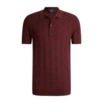 Strellson Truien & Vesten, Heren, Bruin, M, Katoen, Katoenen poloshirt met decoratief breipatroon