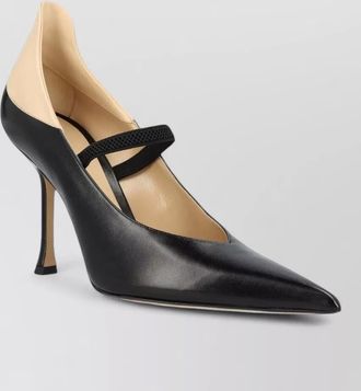 Fendi leather two-tone pointed-toe pumps