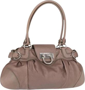 Ferragamo Pre-owned Handbags, female, Beige, Size: ONE SIZE Pre-owned Leather Handbag