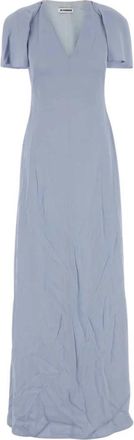Jil Sander Maxi Jurk - Dames - Maxi kleedjes - Blauw - L - Kleedjes