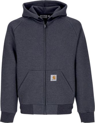 Carhartt Work in Progress Zwarte Hooded Jacket met Rits - Heren - Vesten met rits - Zwart - XS - Katoen - Hoodies & sweatvesten