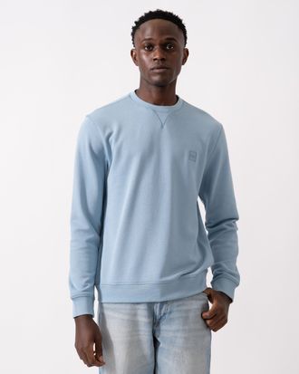 Boss Orange by Hugo Boss Mens Westart Sweatshirt in Light Blue Cotton - Size Large