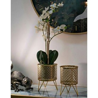 Dmora Dmora - Objetos Vif, Complemento De Decoraci&oacute;n, Art&iacute;culo Decorativo, Accesorio De Decoraci&oacute;n, 16x16 H20 Cm, Oro