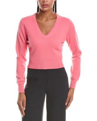 N.Peal N. PEAL Crop V-Neck 100% Cashmere Sweater