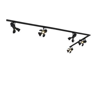 QAZQA Qazqa Moderno Smart Rail System Negro 5 Luces Incl.wifi Gu10 - Movie Aluminio /acero /pl&aacute;stico Alargada Adecuado Para Led Max. 5 X 4.8 Watt