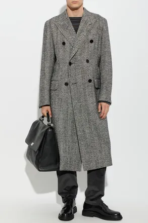 Dolce & Gabbana Wool Coat With Single Vent, Mens, Grey