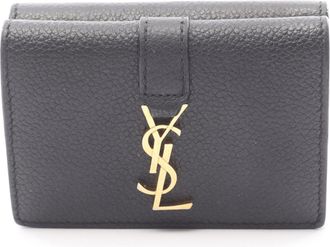 Saint Laurent Black Leather Wallet (Tri-Fold) (Pre-Owned)