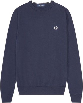 Fred Perry Klassieke trui met ronde hals - Heren - Sweatshirts - Blauw - XL - Katoen - Hoodies & sweatvesten