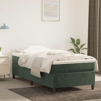 vidaXL Vidaxl - Estructura De Cama Sin Colch&oacute;n Terciopelo Verde Oscuro 80x200cm