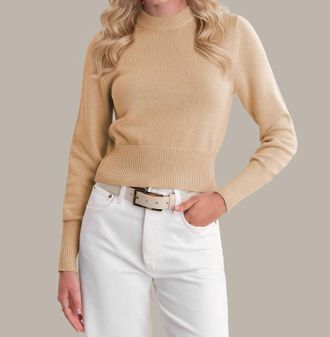 525 america Adeline Cropped Cotton Sweater In Tan