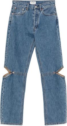 Still Here Cut-out Straight-leg Jeans