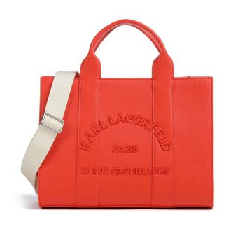 Karl Lagerfeld Tassen, Dames, Roze, ONE Size, Leer, Rue St-Guillaume Medium Tote Bag