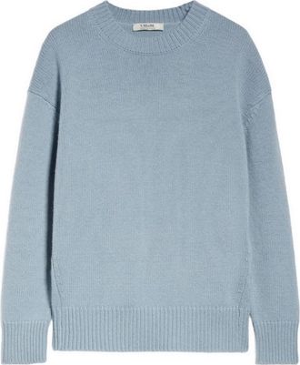Max Mara S Max Mara Truien Helderblauw - Dames - Ronde hals truien - Blauw - S - Wol - Truien & Vesten