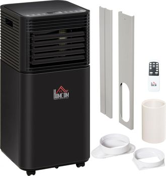 HOMCOM Air Conditioner 10000BTU AC Unit Cools Dehumidify Fan Modes Remote 24H Timer Black