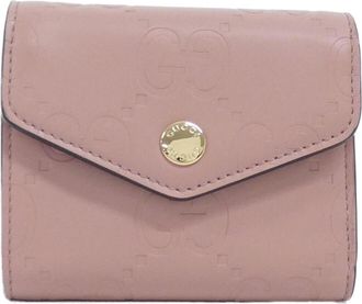 Gucci Rose Pink Gg Leather Wallet (Tri-Fold) (Pre-Owned)