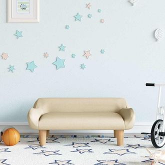 vidaXL Sof&aacute; Para Ni&ntilde;os De Tela Crema 70x40x24 Cm Vidaxl