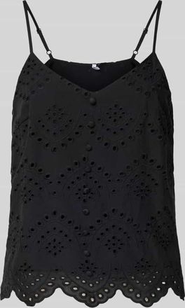 Pieces Regular Fit Blusentop aus reiner Baumwolle Modell VILDE in Black, Gr&ouml;&szlig;e XL