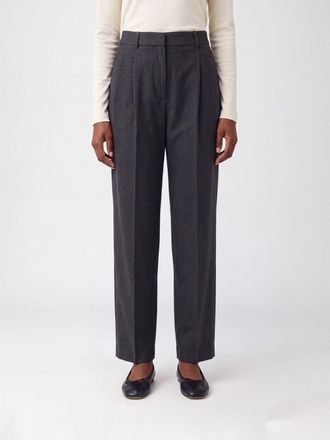 Dunst Pantaloni sartoriali wide leg in cr&ecirc;pe con pince e vita media